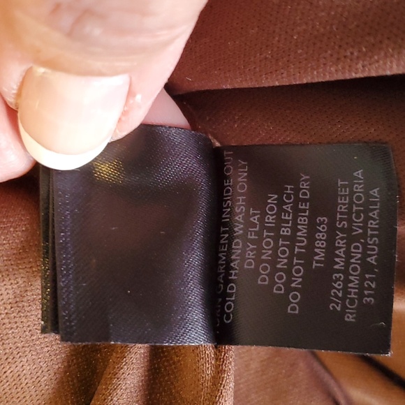 Tiger Mist brown faux leather strapless mini dress fully lined size XS like new - Picture 10 of 10